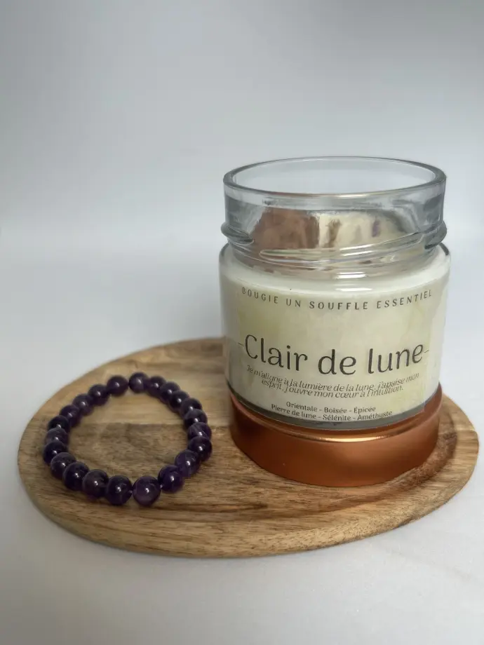 Coffret "Clair de Lune & son bracelet "Améthyste"