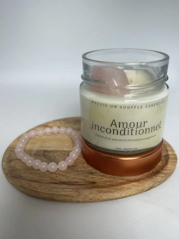 Coffret "Amour inconditionnel & son bracelet "Quartz rose"