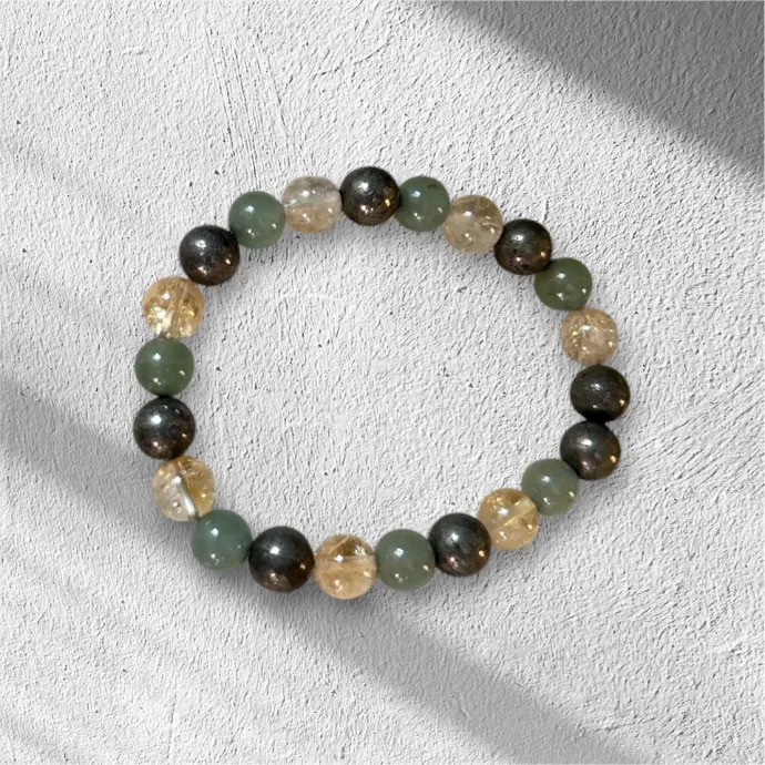 Bracelet Chance – Aventurine, Citrine & Pyrite