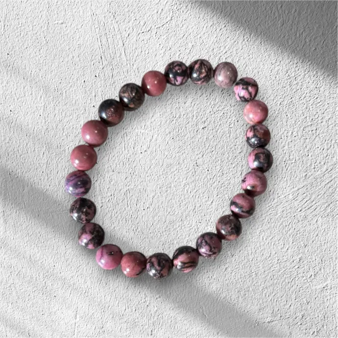 Bracelet Amour & Guérison – Rhodonite naturelle