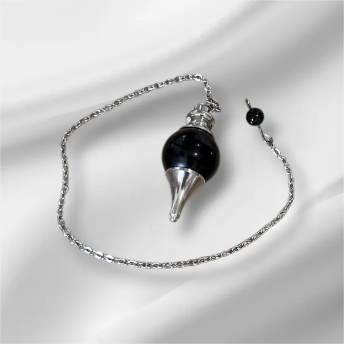 Pendule sphère Obsidienne Noire