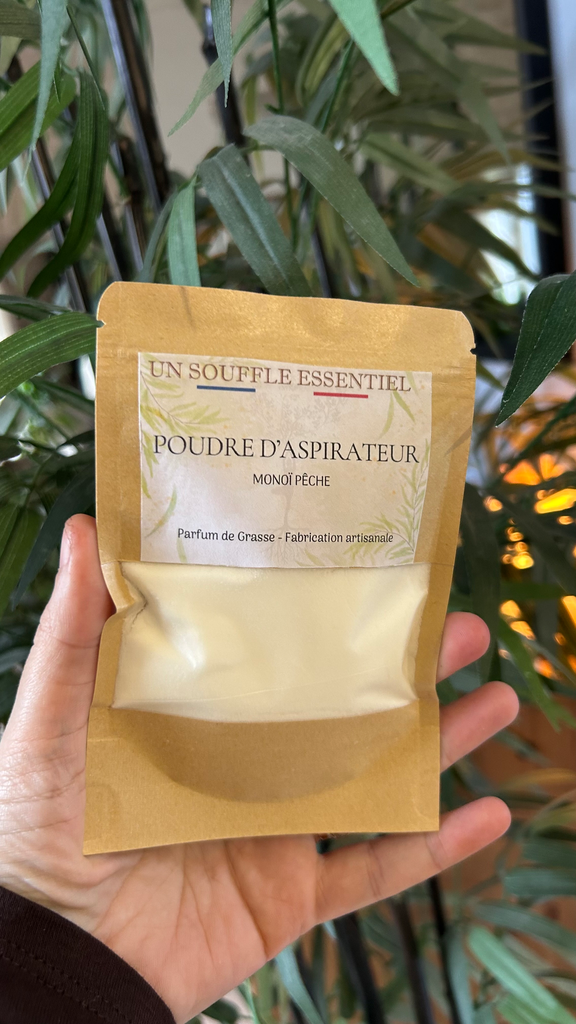 Poudre d'aspirateur parfumée Monoï pêche