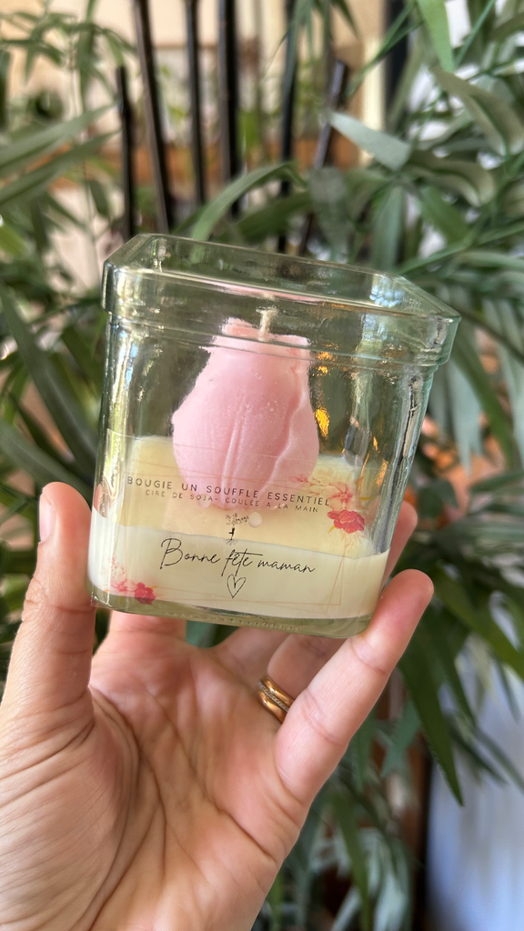 Bougie Tulipe Fleur de Coton rose